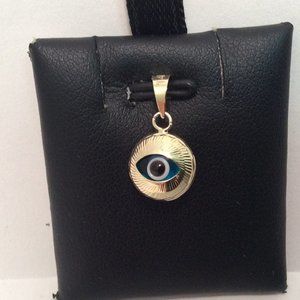 Men's/Women's 14k  Real Gold EVIL EYE Luck Charm .7gr